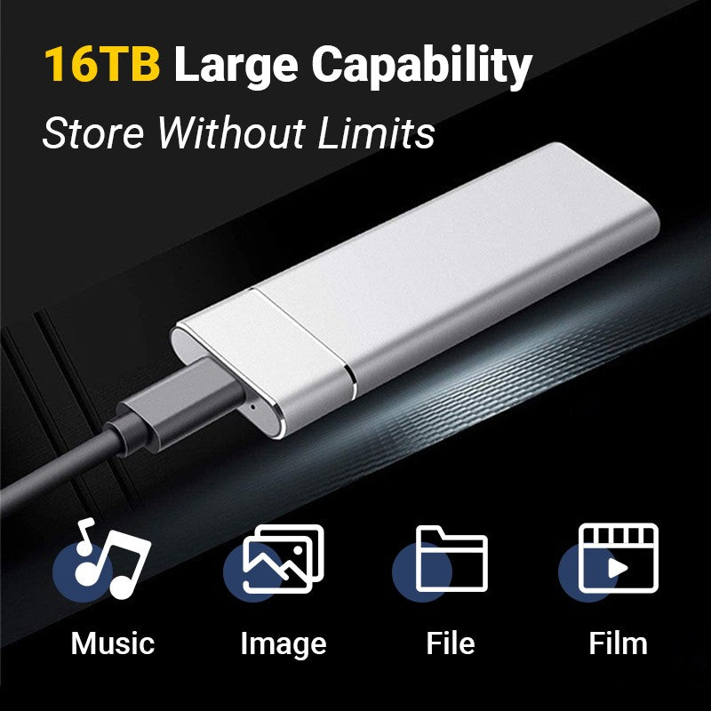 Portable 16TB SSD External Hard Drive